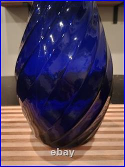 Vintage XL 26 Empoli Italy Cobalt Blue Genie Bottle Decanter With Stopper Vintage XL 26 Empoli Italy Cobalt Blue Genie Bottle Decanter With Stopper