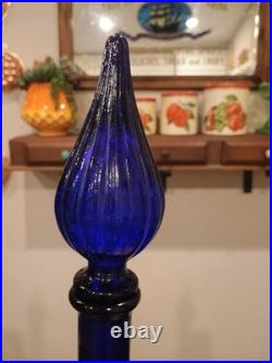 Vintage XL 26 Empoli Italy Cobalt Blue Genie Bottle Decanter With Stopper Vintage XL 26 Empoli Italy Cobalt Blue Genie Bottle Decanter With Stopper