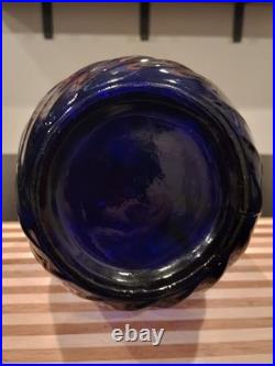 Vintage XL 26 Empoli Italy Cobalt Blue Genie Bottle Decanter With Stopper