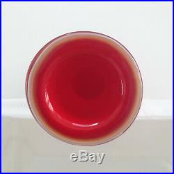 Vintage XL 79cm / 31 Empoli Cased Red Glass Decanter Genie Bottle