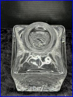 Vintage Yugoslavia Samobor Lead Crystal Pinwheel Hand Cut Glass Decanter 11