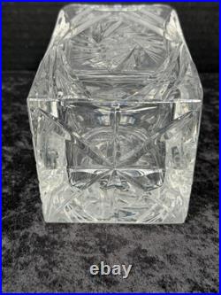 Vintage Yugoslavia Samobor Lead Crystal Pinwheel Hand Cut Glass Decanter 11