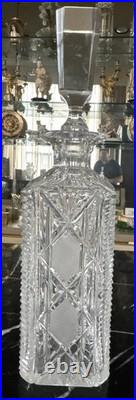 Vintage american brilliant cut clear crystal liquor wine decanter glass bottle