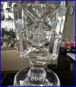 Vintage american brilliant cut clear crystal liquor wine decanter glass bottle