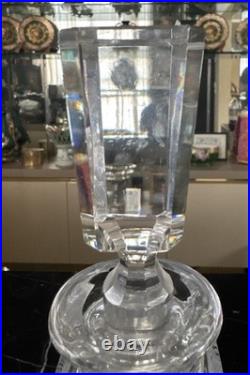 Vintage american brilliant cut clear crystal liquor wine decanter glass bottle