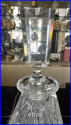 Vintage american brilliant cut clear crystal liquor wine decanter glass bottle