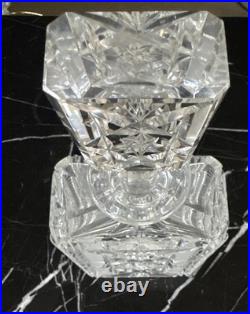 Vintage american brilliant cut clear crystal liquor wine decanter glass bottle