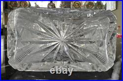 Vintage american brilliant cut clear crystal liquor wine decanter glass bottle