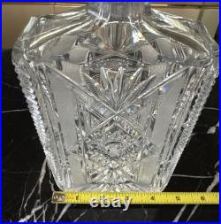 Vintage american brilliant cut clear crystal liquor wine decanter glass bottle