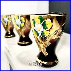Vintage amethyst Alfredo Barbini, Murano Italian glass Decanter Set
