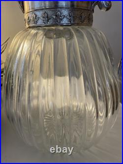 Vintage carafe Decanter in heavy crystal and silver plated 14 Beautiful