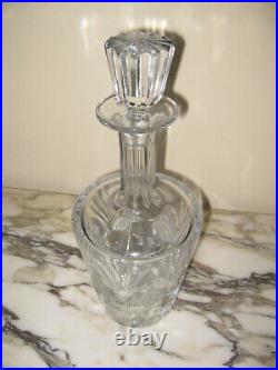 Vintage cut crystal decanter signed glass stopper
