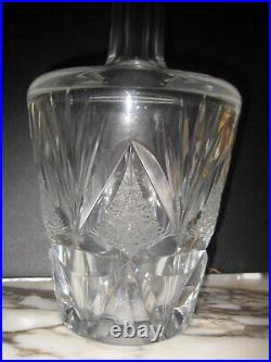 Vintage cut crystal decanter signed glass stopper