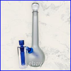 Vintage dutch frosted glass decanter smoking pipe with gatorbeug ash catcher