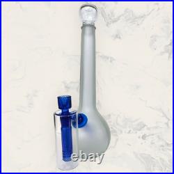 Vintage dutch frosted glass decanter smoking pipe with gatorbeug ash catcher