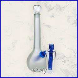 Vintage dutch frosted glass decanter smoking pipe with gatorbeug ash catcher