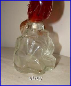 Vintage hand blown Murano Venetian glass figural bird decanter bottle Italy