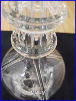 Vintage hand blown clear glass four/liquor decanter bottle, Czech made