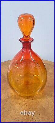 Vintage hand blown glass decanter with stopper