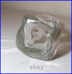 Vintage hand blown made signed Daum swirled clear crystal decanter glass bottle