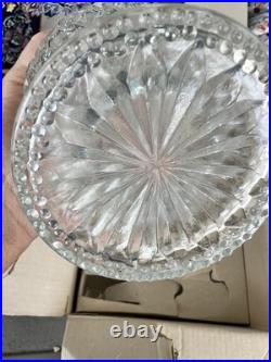 Vintage-never used- 7pc Leonard Crystal Silverplate Wine Decanter & Glass Set