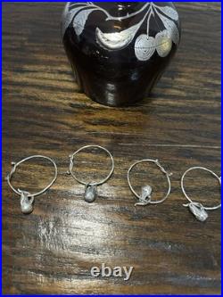 Vintage or antique silver overlay glass decanter or bottle