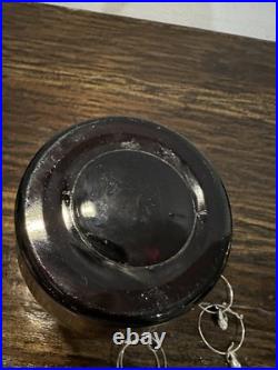 Vintage or antique silver overlay glass decanter or bottle