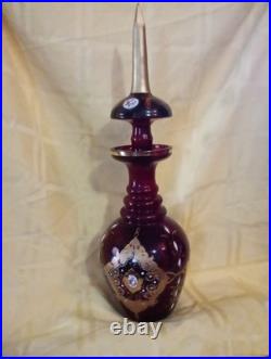 Vintage ruby glass decanter