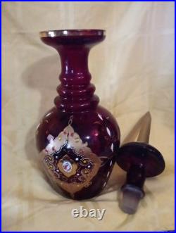 Vintage ruby glass decanter