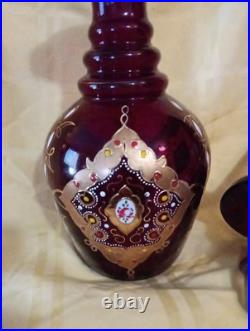 Vintage ruby glass decanter