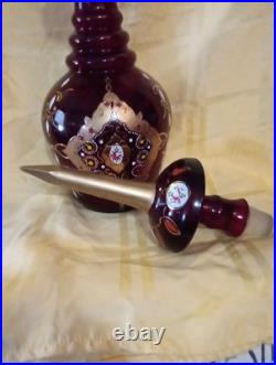 Vintage ruby glass decanter