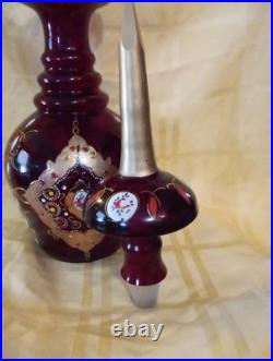 Vintage ruby glass decanter