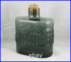 Vintage smokey grey art glass decanter Sydney in the 1840s signed & dated