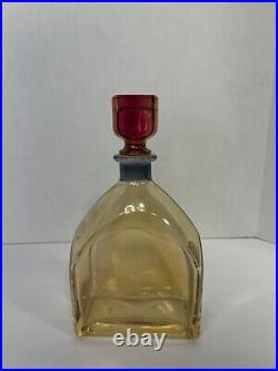 Vintage yellow glass decanter bottle Barware Decor Whiskey