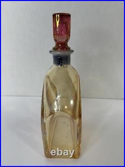 Vintage yellow glass decanter bottle Barware Decor Whiskey