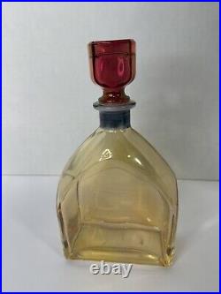 Vintage yellow glass decanter bottle Barware Decor Whiskey