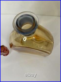 Vintage yellow glass decanter bottle Barware Decor Whiskey