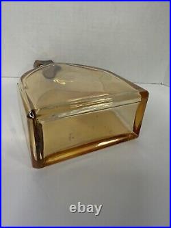 Vintage yellow glass decanter bottle Barware Decor Whiskey