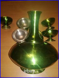 Vintage zirconia decanter and wine glasses. Yerevan. THE USSR. Zirconium