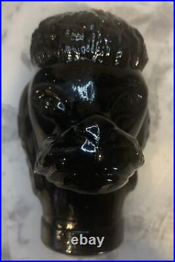 VintageBlack Glass PoodleDecanterMid CenturyEmpoli ItalyOpaline15RARE