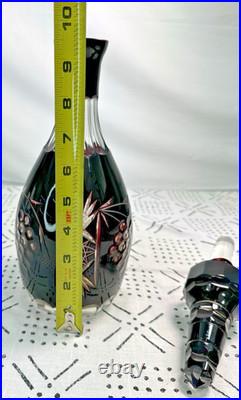 Vtg 15 Bohemian Czech Ruby/Cranberry Red Crystal Decanter Glass Cut to Clear