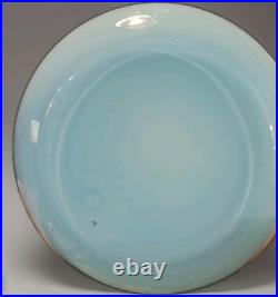 Vtg 19 Empoli Aqua Blue Cased Triple Bubble Glass Blue Gourd Decanter