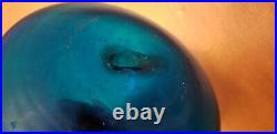 Vtg 1960s Blue Blenko Shot Glass Decanter by Wayne Husted #6027 No Stopper MCM