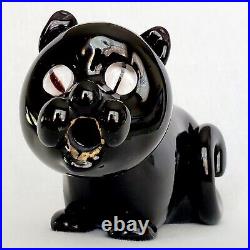 Vtg 1969 Archimede Seguso for Bischoff Liqueur Marble Eye Black Cat Decanter 10