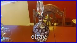 Vtg Amethyst Lead Crystal Decanter With Stopper Wine Liquor 10 Purple Gorgeous