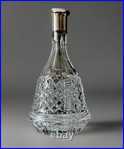 Vtg/Antique Marked Germany 925/Sterling Cut Glass Crystal Glass Decanter/Stopper