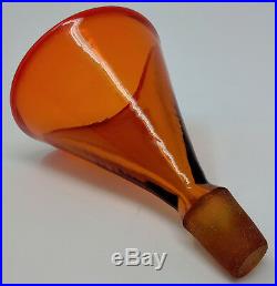 Vtg BLENKO WAYNE HUSTED Conical Shot Glass Sipper Stopper for Tangerine Decanter