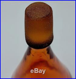 Vtg BLENKO WAYNE HUSTED Conical Shot Glass Sipper Stopper for Tangerine Decanter