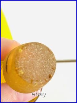 Vtg Blenko 49 Jonquil Yellow Pinched Glass Decanter Bottle MCM 10.5 withStopper