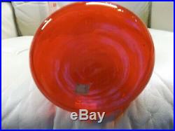 Vtg Blenko Tangerine 19 1/2 Vase / Decanter No Stopper Free Shipping